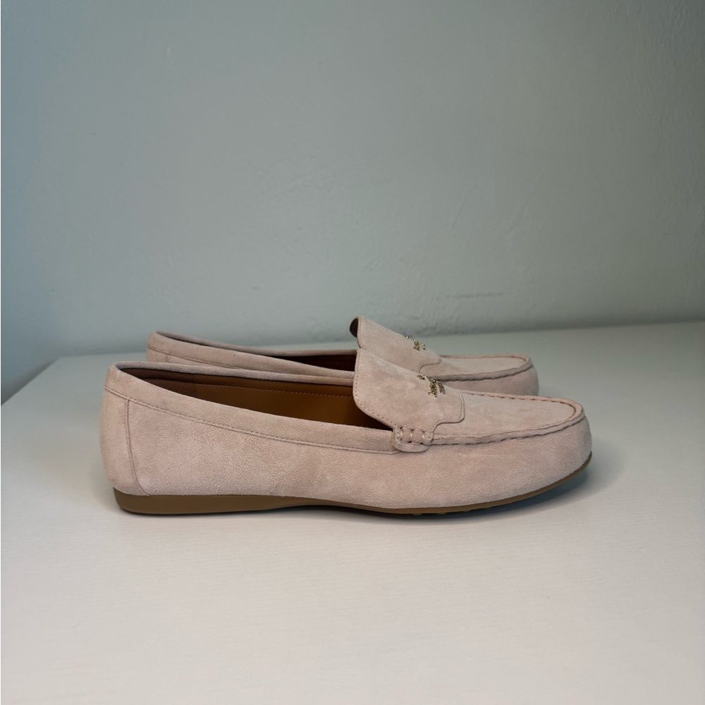 Kate Spade Briar Loafers Suede Pink Beige Women Size 8B EU 39 Flats NEW - Picture 2 of 7